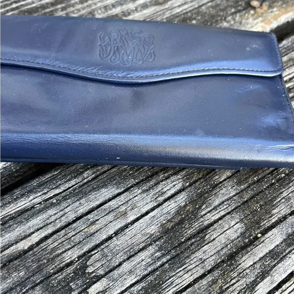 Lady Buxton Leather Wallet Navy Coin Purse Credit Card Holder Vintage 70s 80s